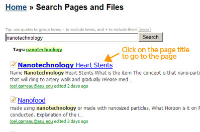 Search Results Page